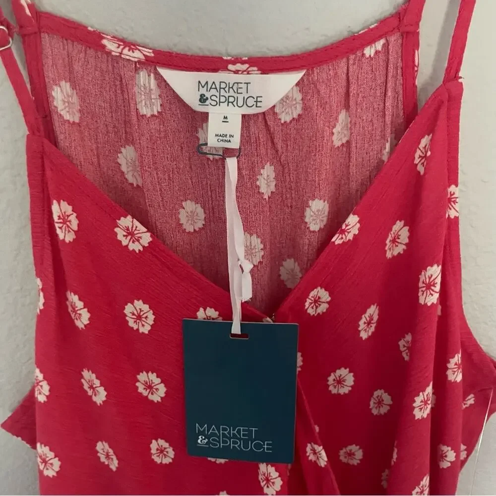 Market & Spruce Summer Crinkle Dress NWT Liliana Surplice
